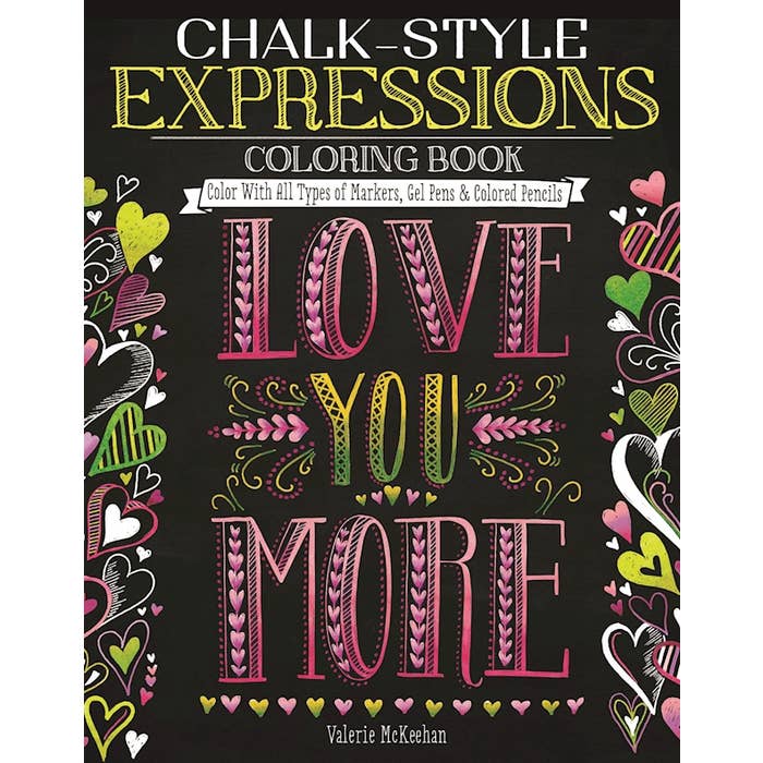 Chalk-Style Expressions Coloring Book